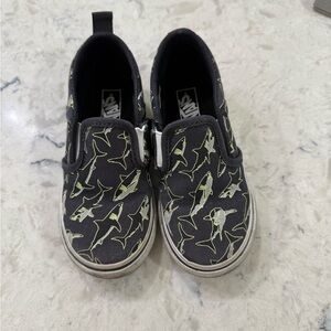 Vans Kids Shark Glow in the Dark Black Slip-On Shoes